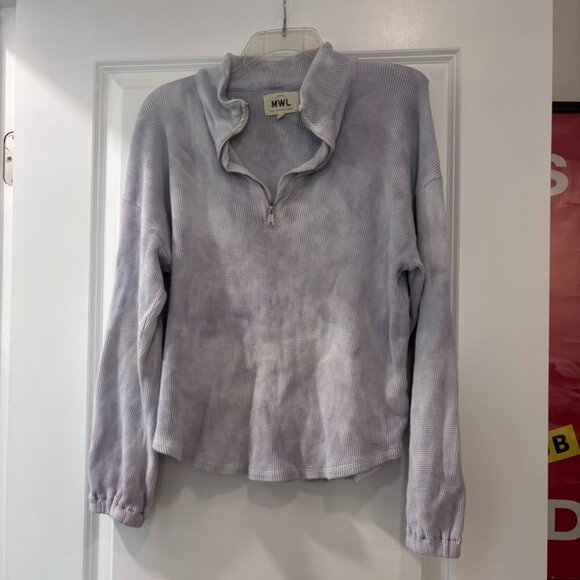 Madewell MWL Waffle Half-Zip Shirttail Sweatshirt in Tie-Dye - Picture 5 of 11